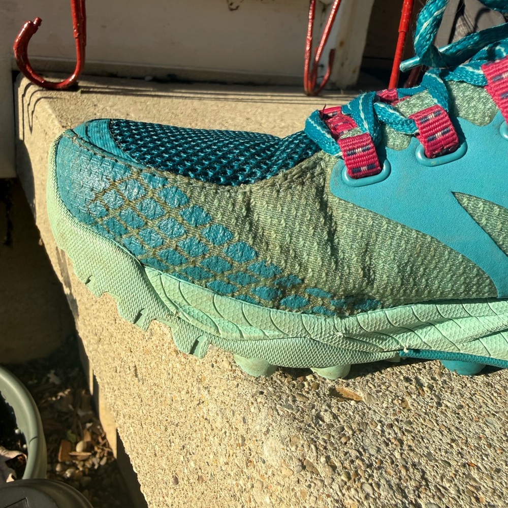Merrell Women's Teal and Pink Trail Running Shoes - Picture 5 of 10